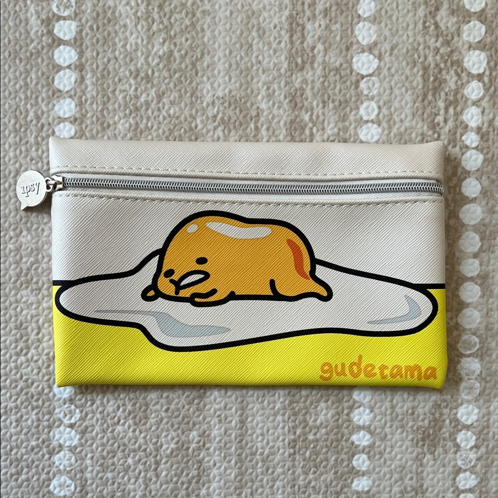 ipsy Gudetama Cosmetic Bag - Yellow and Cream